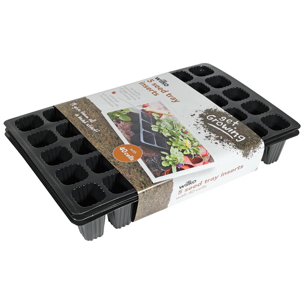 Wilko Black Seed Tray 40 Inserts 5 Pack Wilko