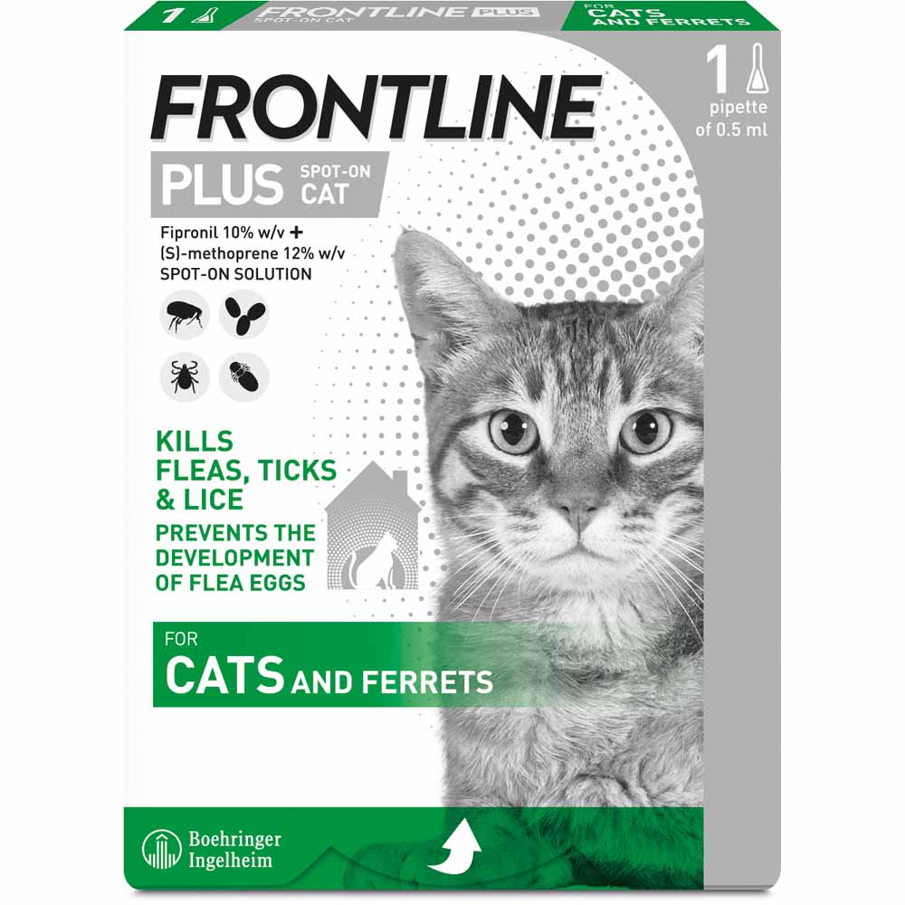 Frontline Plus Flea,Tick & Flea Eggs Cat 1 pack Wilko