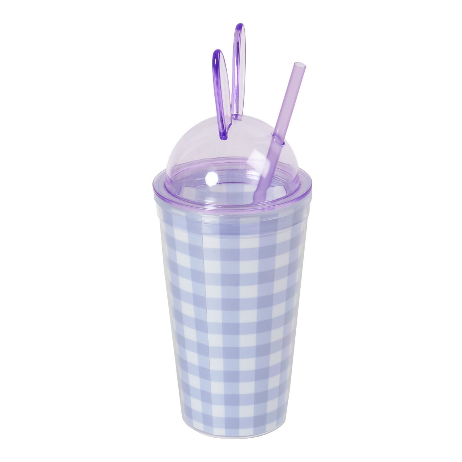 Bunny Tumbler with Straw Purple Wilko