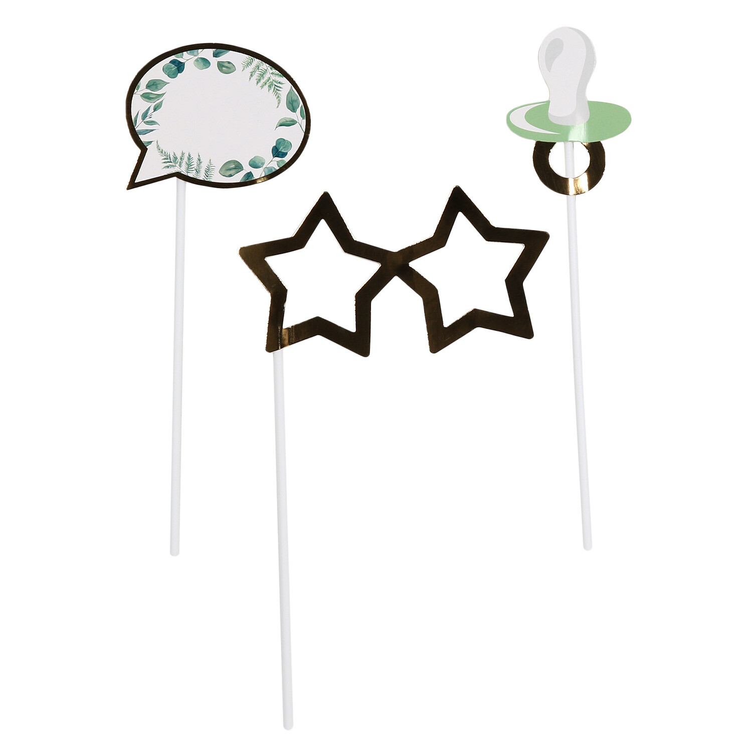Green Baby Shower Photo Props 10 Pack Wilko