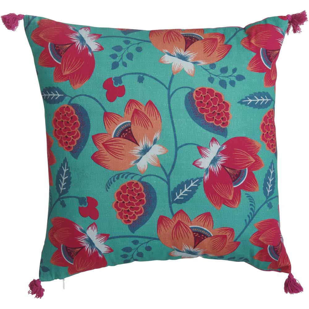 Wilko Eastern Delight Outdoor Scatter Cushion Floral 43cm Wilko