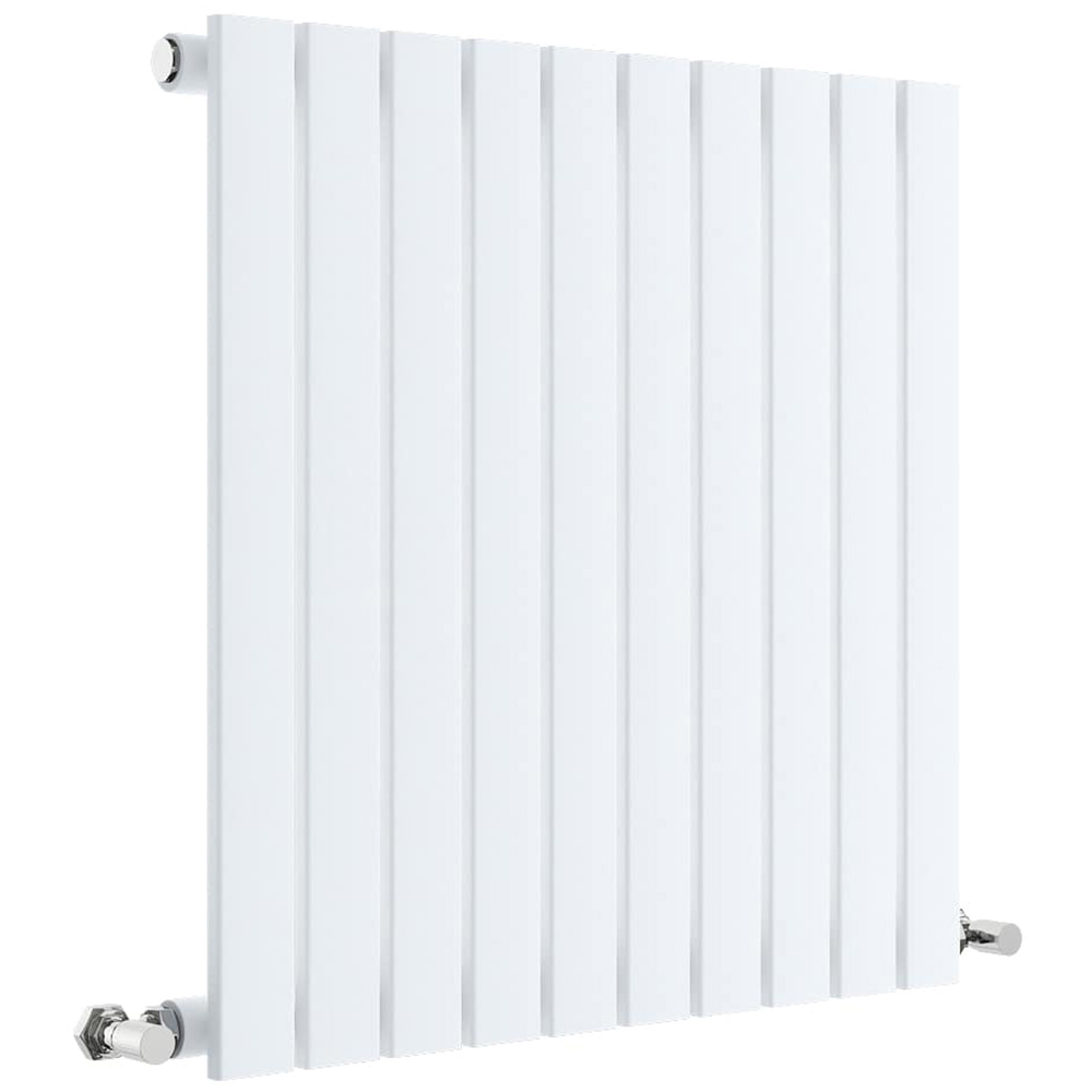 White Single Panel Radiator nuie Sloane Horizontal Satin White Single Panel Radiator 600 x 586mm ...