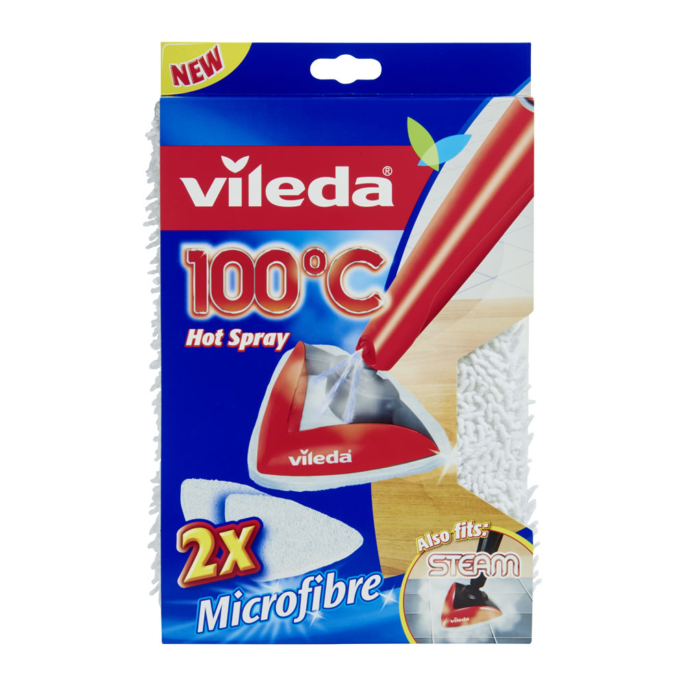Vileda Hot Spray Mop 100 Degrees Refills 2 pack Wilko