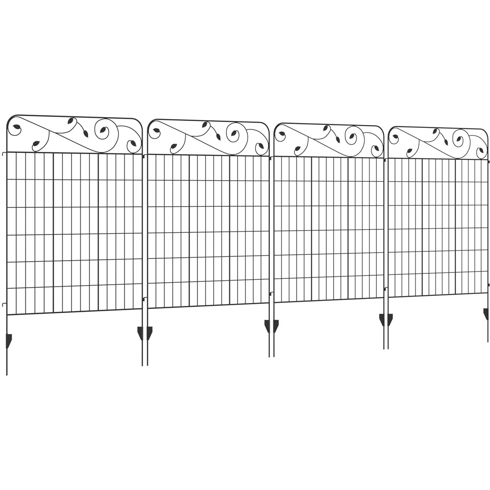 Outsunny Black 4 Piece Garden Picket Fencing Wilko