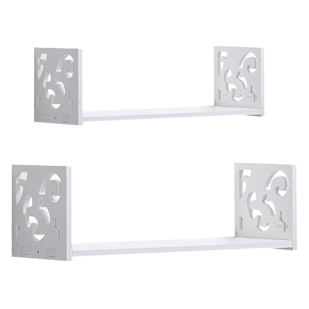 Living and Home 2 Pack White U Shaped Wall Hanging Shelves Wilko