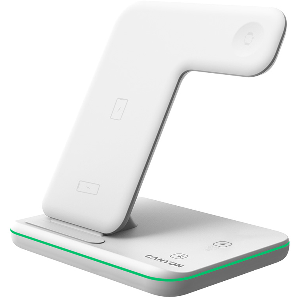 Canyon WS-303 3-in-1 White Wireless Charger 15W | Wilko