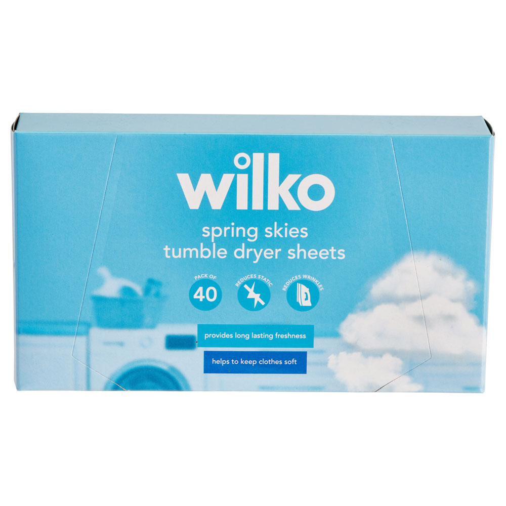 Wilko Spring Skies Tumble Dryer Sheets 40 Pack Wilko