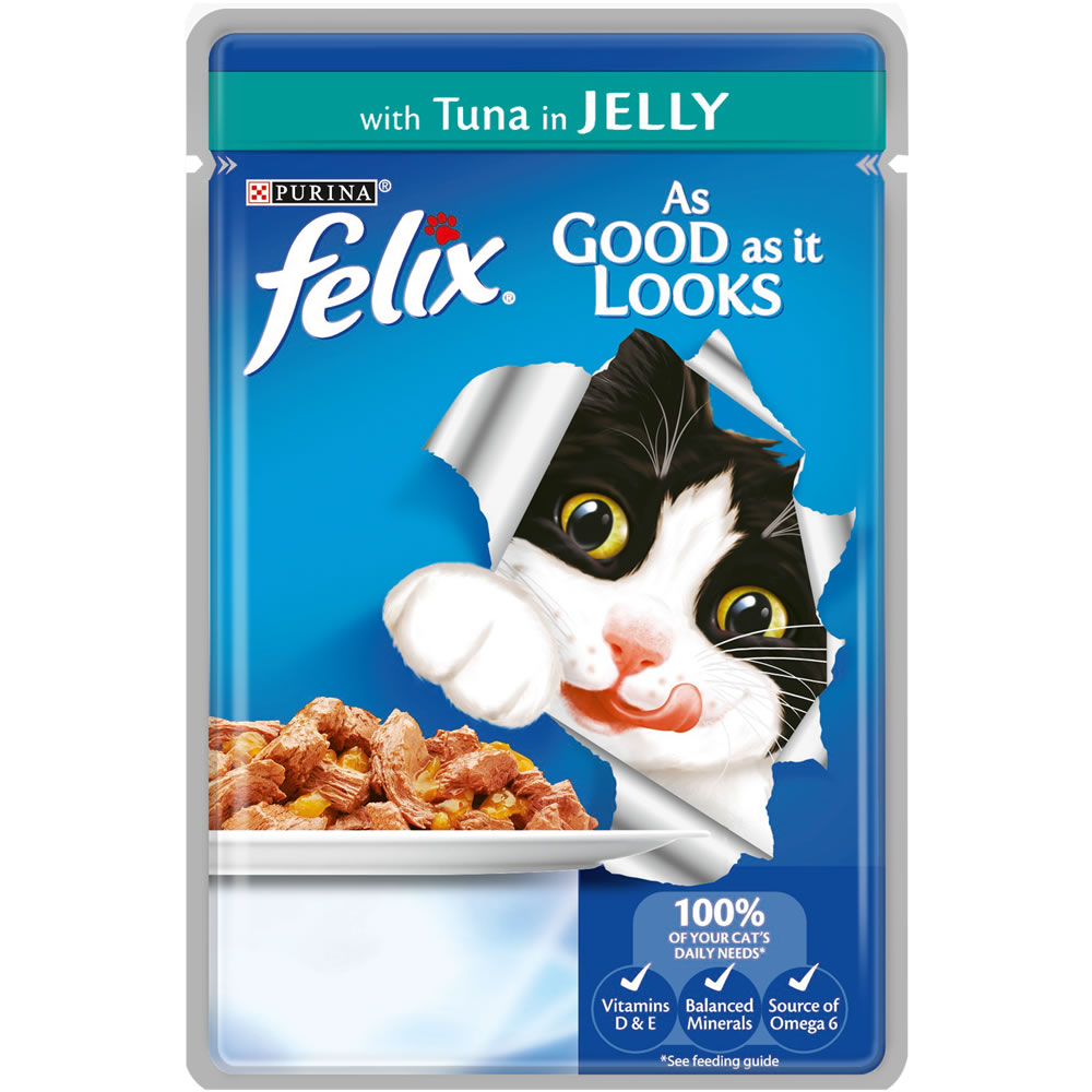 Felix Pouch Cat Food Tuna in Jelly 100g Wilko
