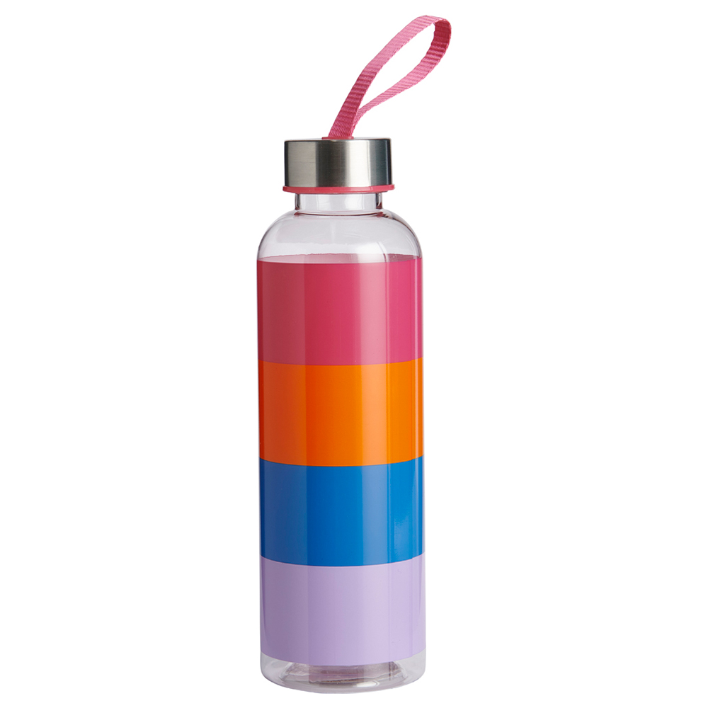 Wilko Clear Stripe Water Bottle Wilko