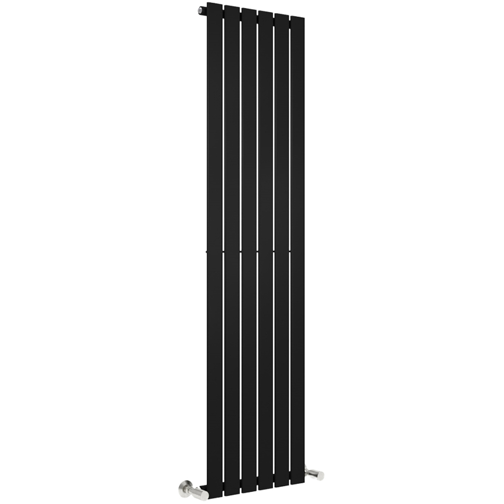 Black 3286 BTU Single Flat Panel Vertical Column Radiator 1800 x 408mm ...