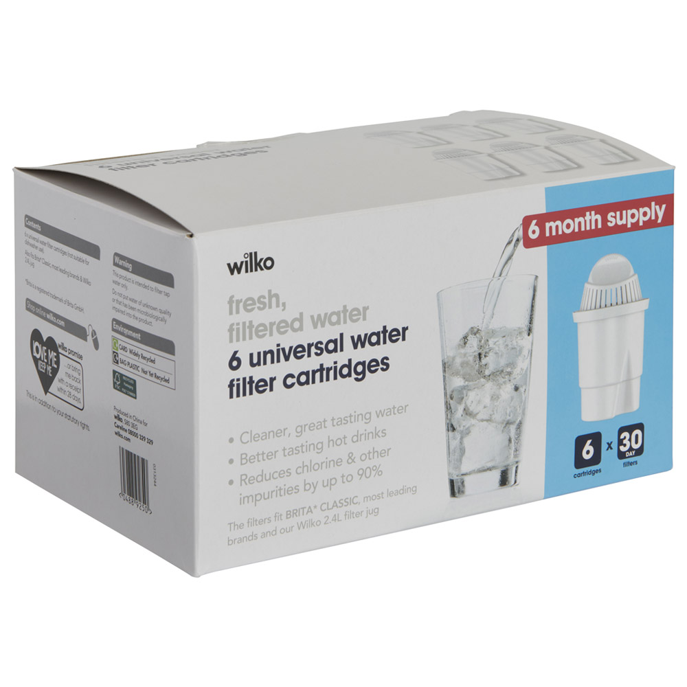 Wilko Water Filter Cartridge 6 Pack Wilko