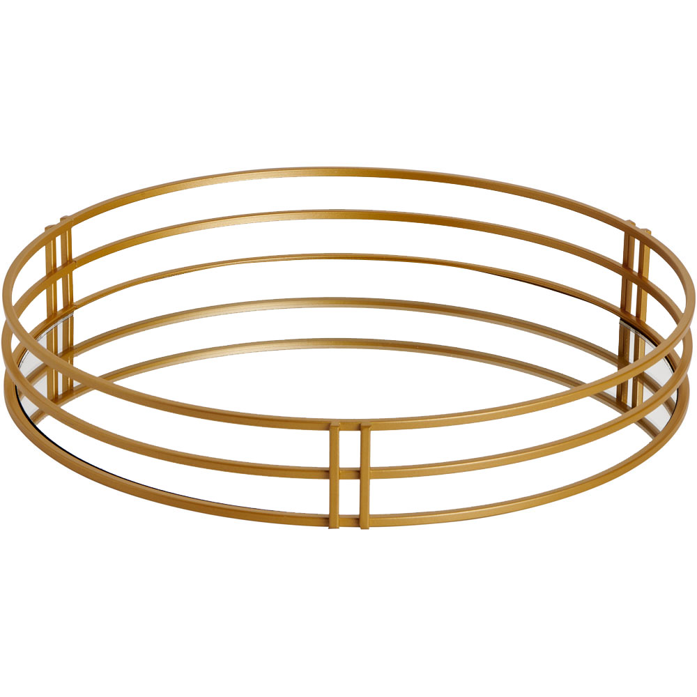Wilko Gold Metal and Mirrored Tray Wilko