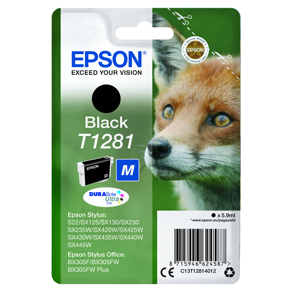 Epson T1281 Black Ink Cartridge Wilko