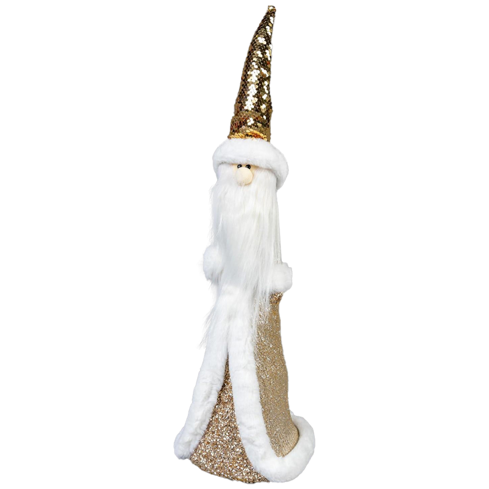 Shatchi Gold Santa Christmas Decoration 58cm | Wilko