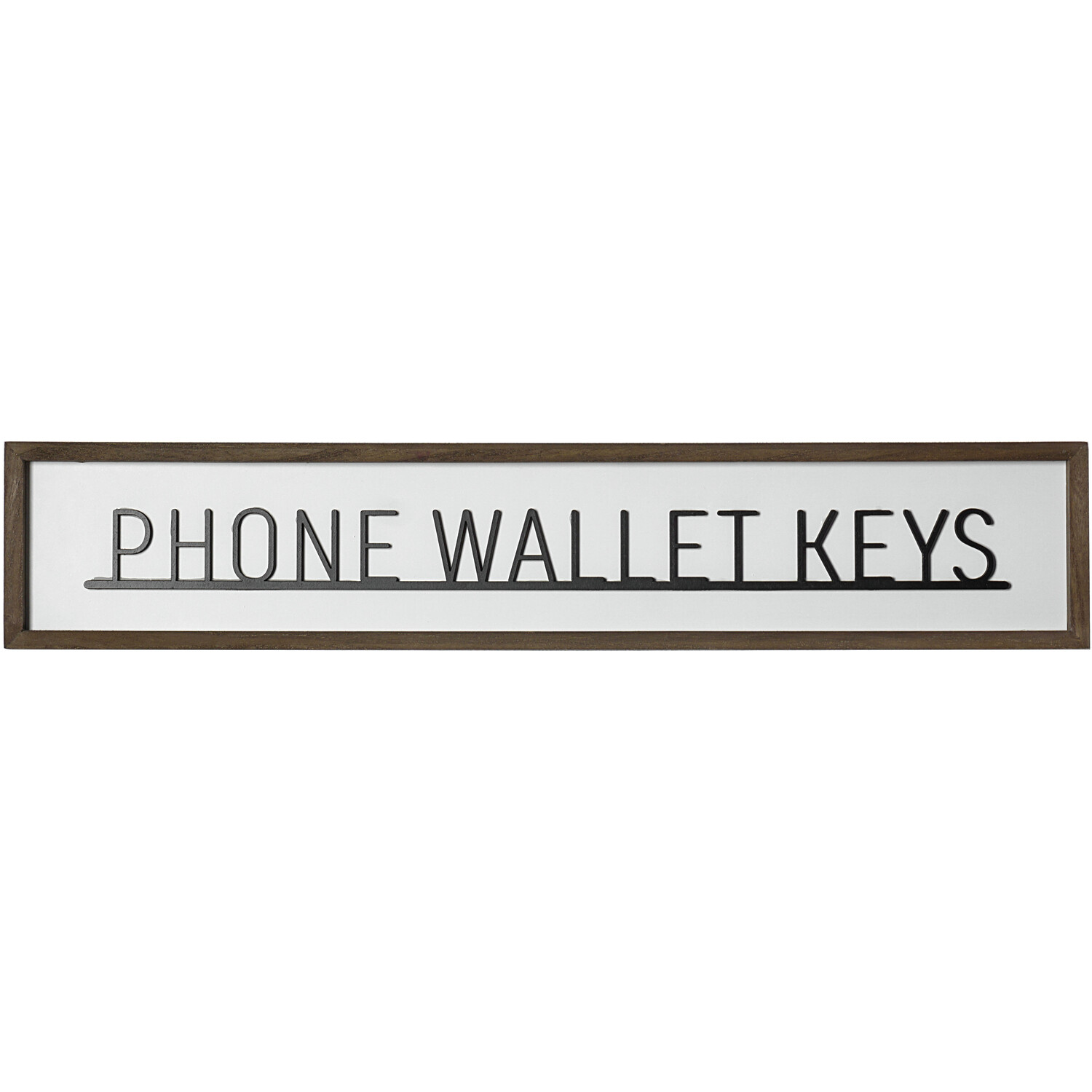 3D Phone Wallet Keys Framed Plaque - White | Wilko