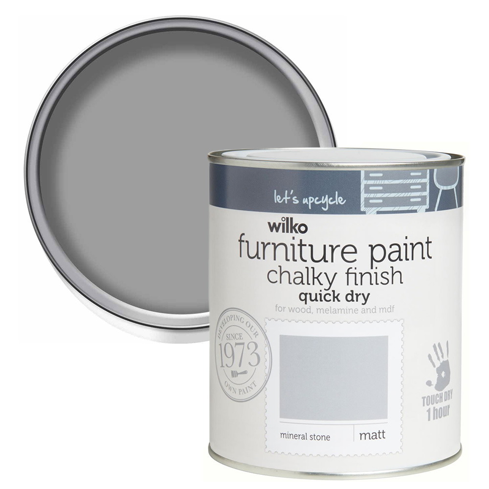 Wilko Quick Dry Chalky Furniture Mineral Stone Paint 750ml Wilko