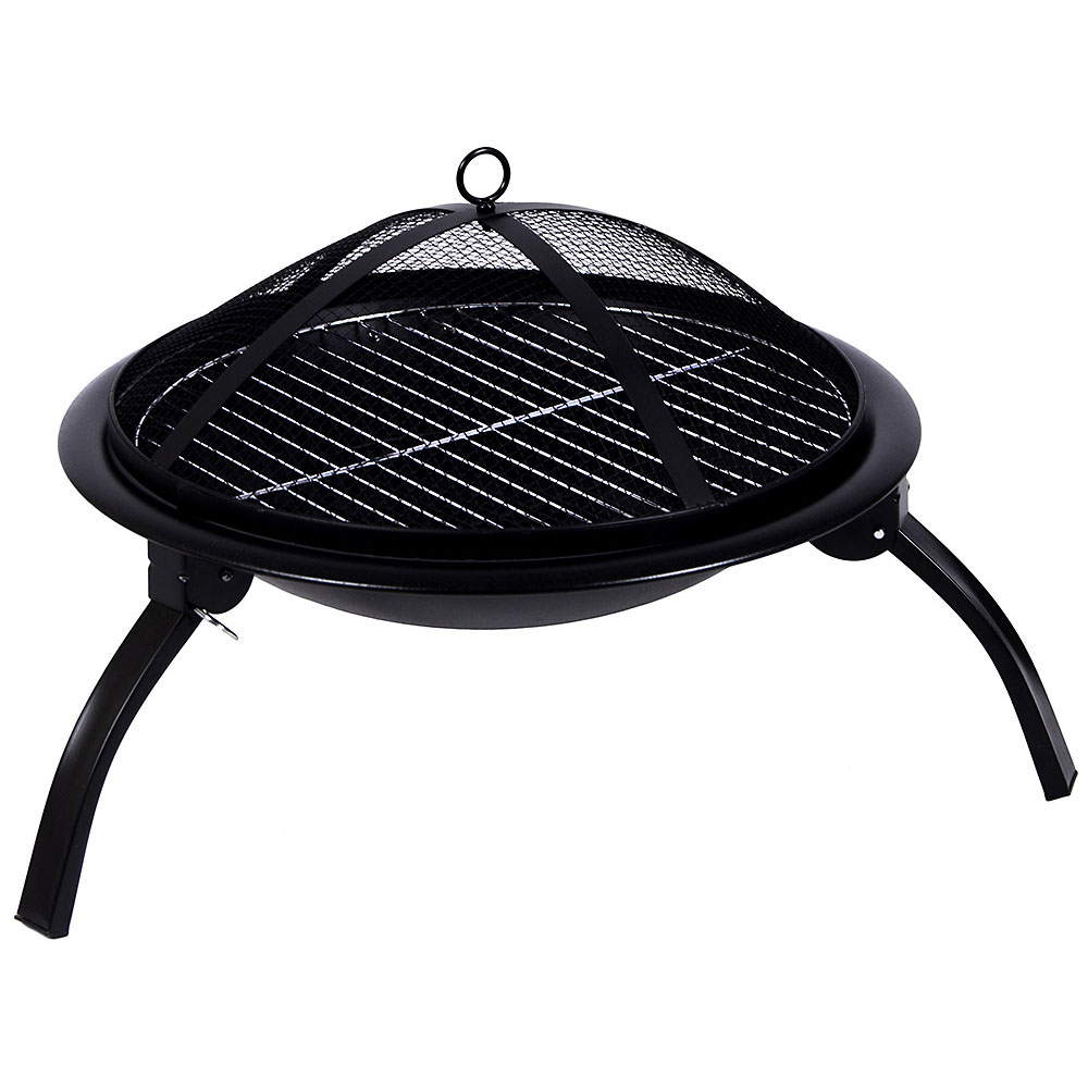 Garden Vida Black Steel Fire Pit Wilko