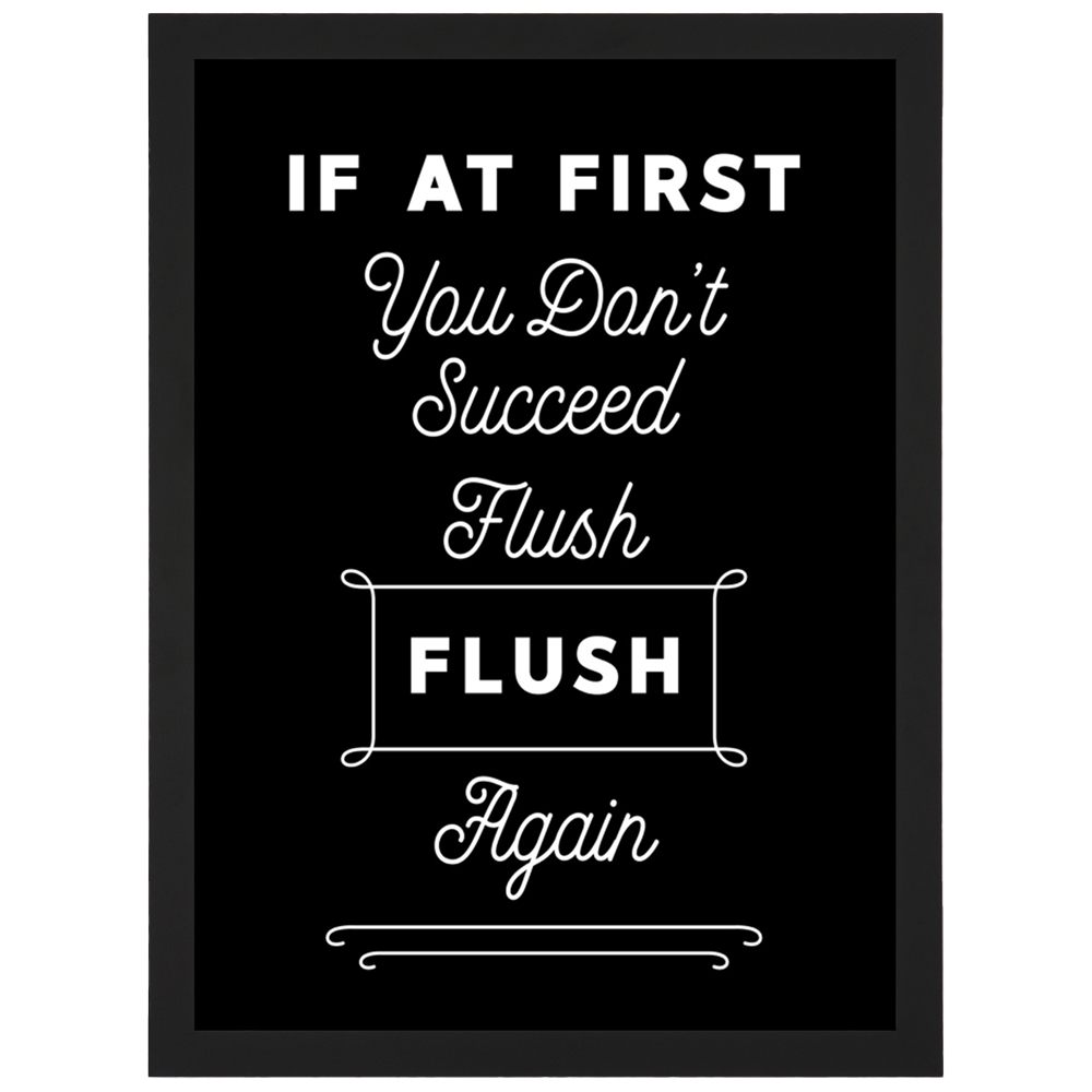 Artery8 Flush Again Funny Toilet Sign Framed Wall Art Print 21 x 29.7cm ...