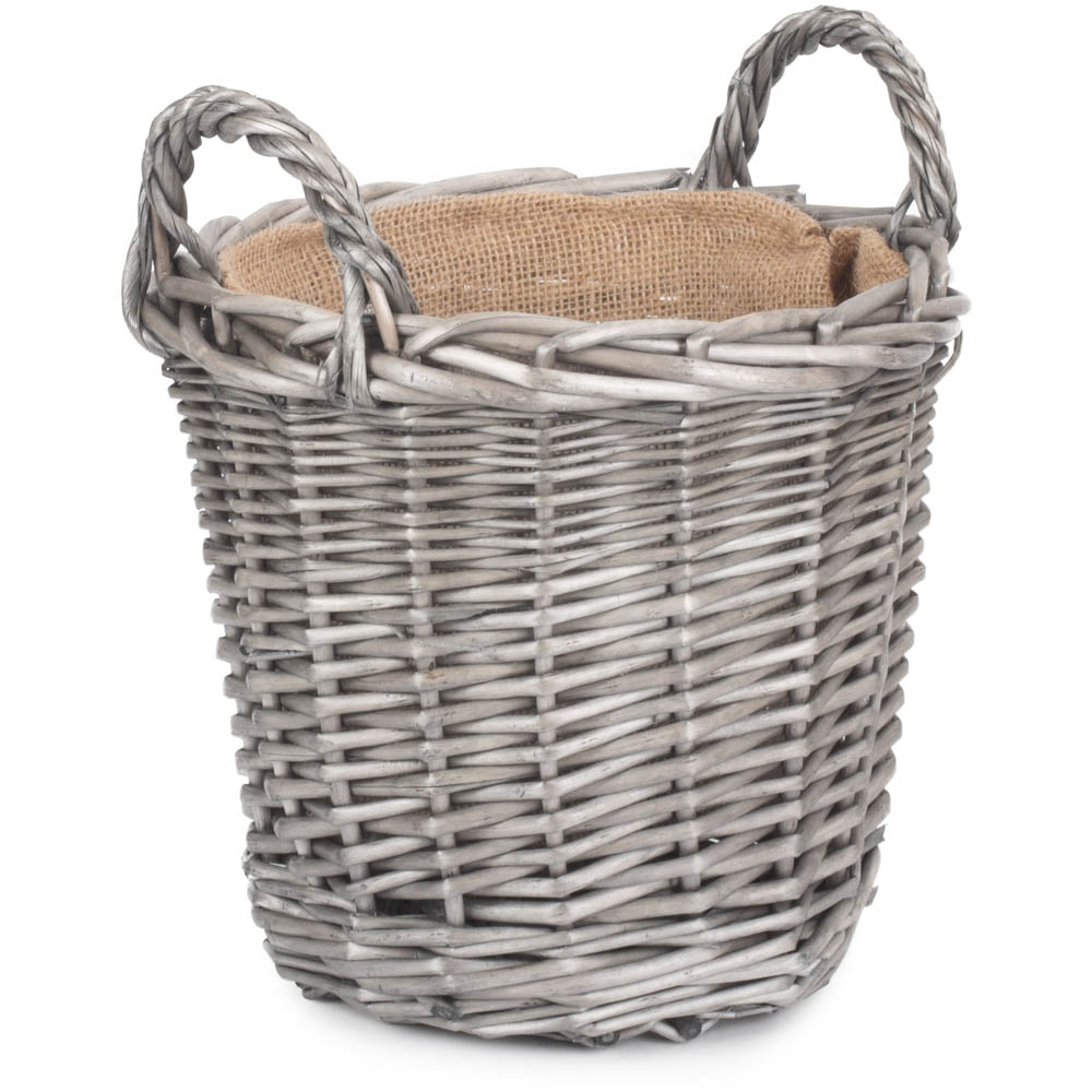Red Hamper Small Wicker Lined Log Basket Wilko