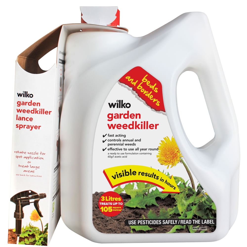 Wilko Fast Acting Ready to Use Weedkiller 3L Wilko