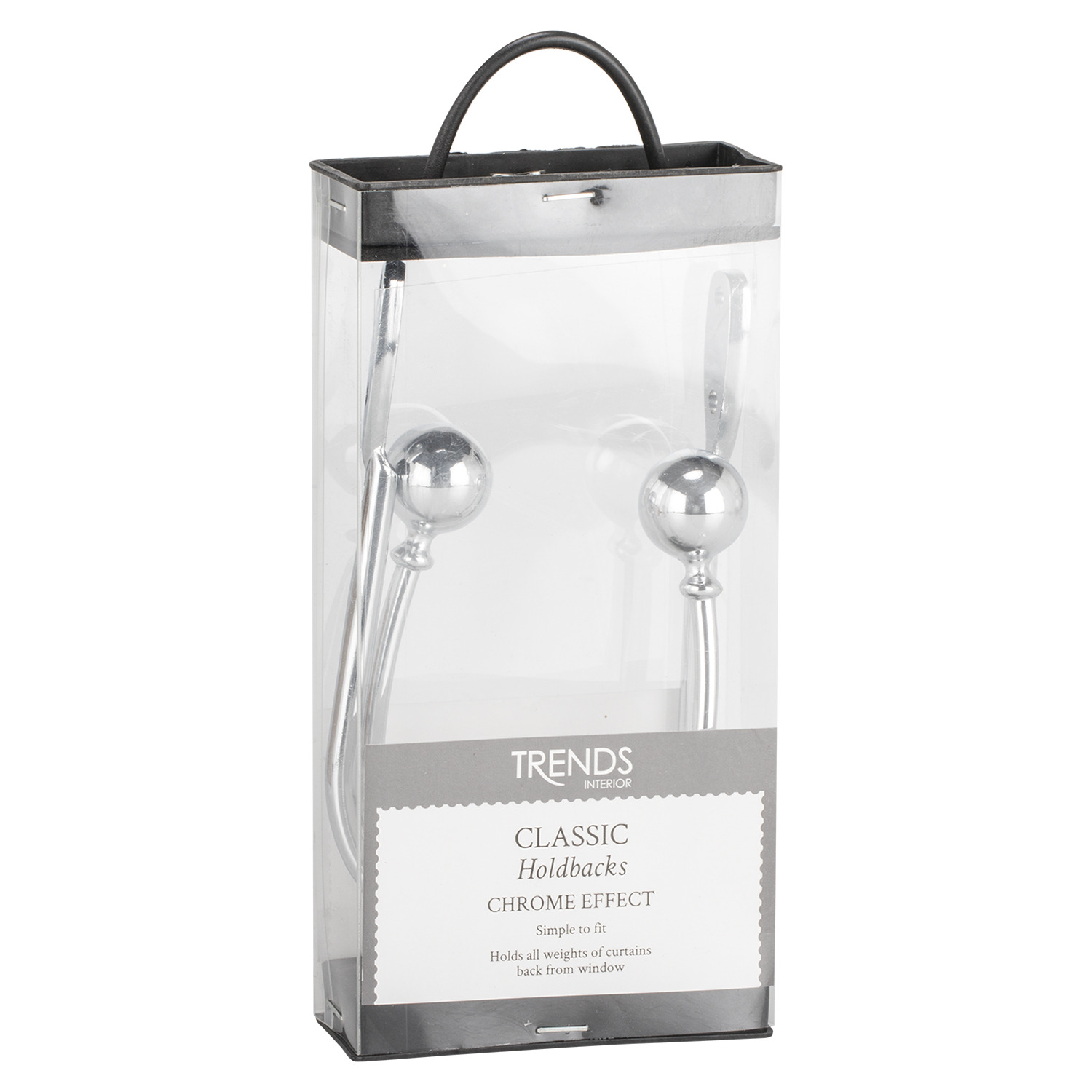 Classic Curtain Holdbacks Chrome Wilko
