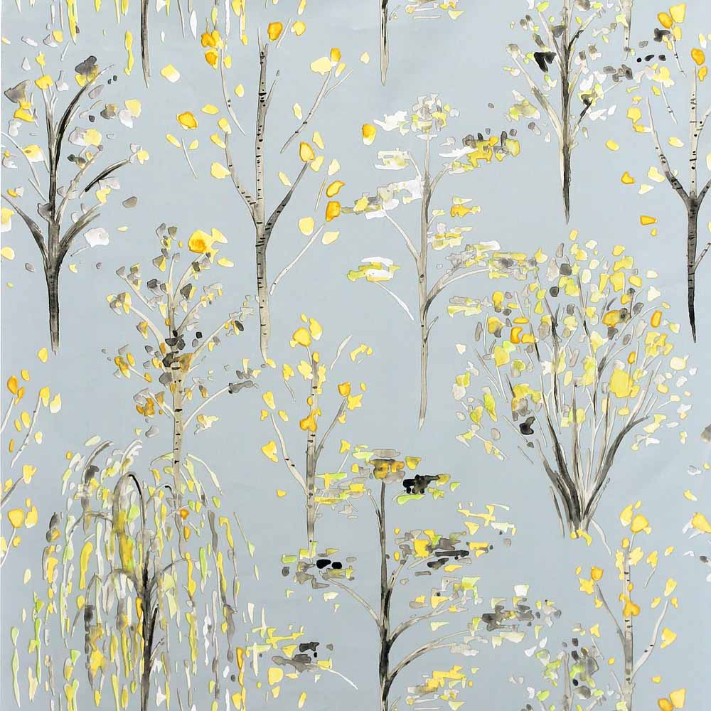 Arthouse Watercolour Tree Grey and Ochre Wallpaper Wilko