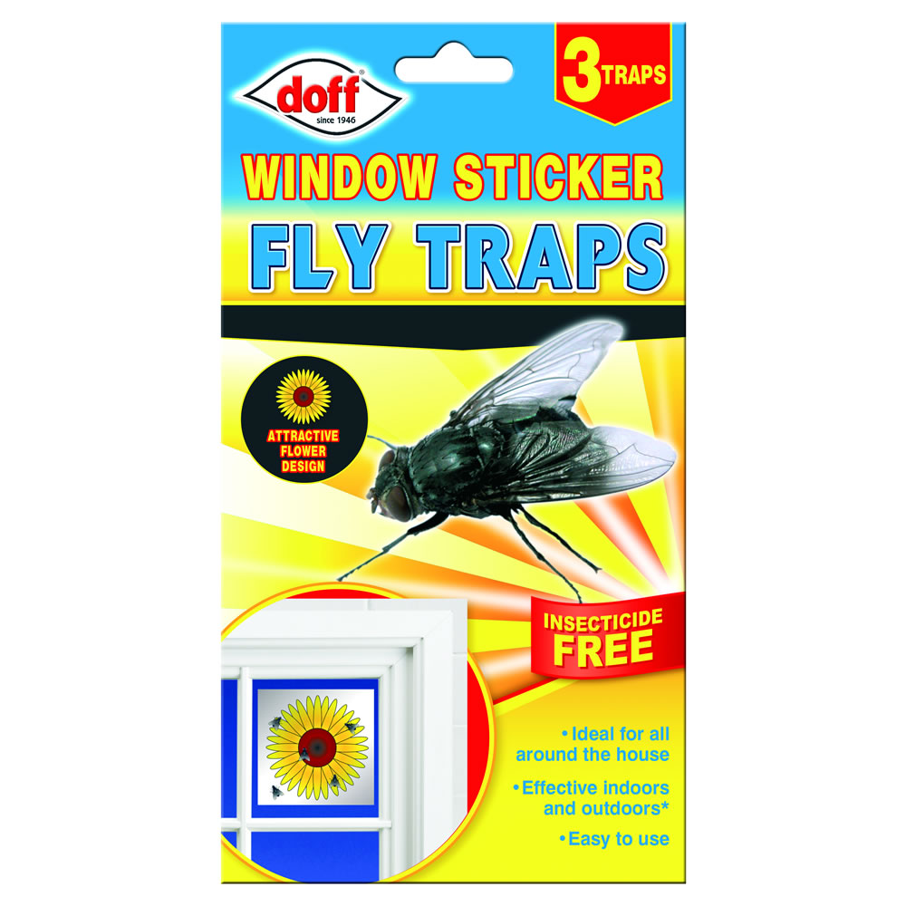Doff 3 pack Window Sticker Fly Traps Wilko