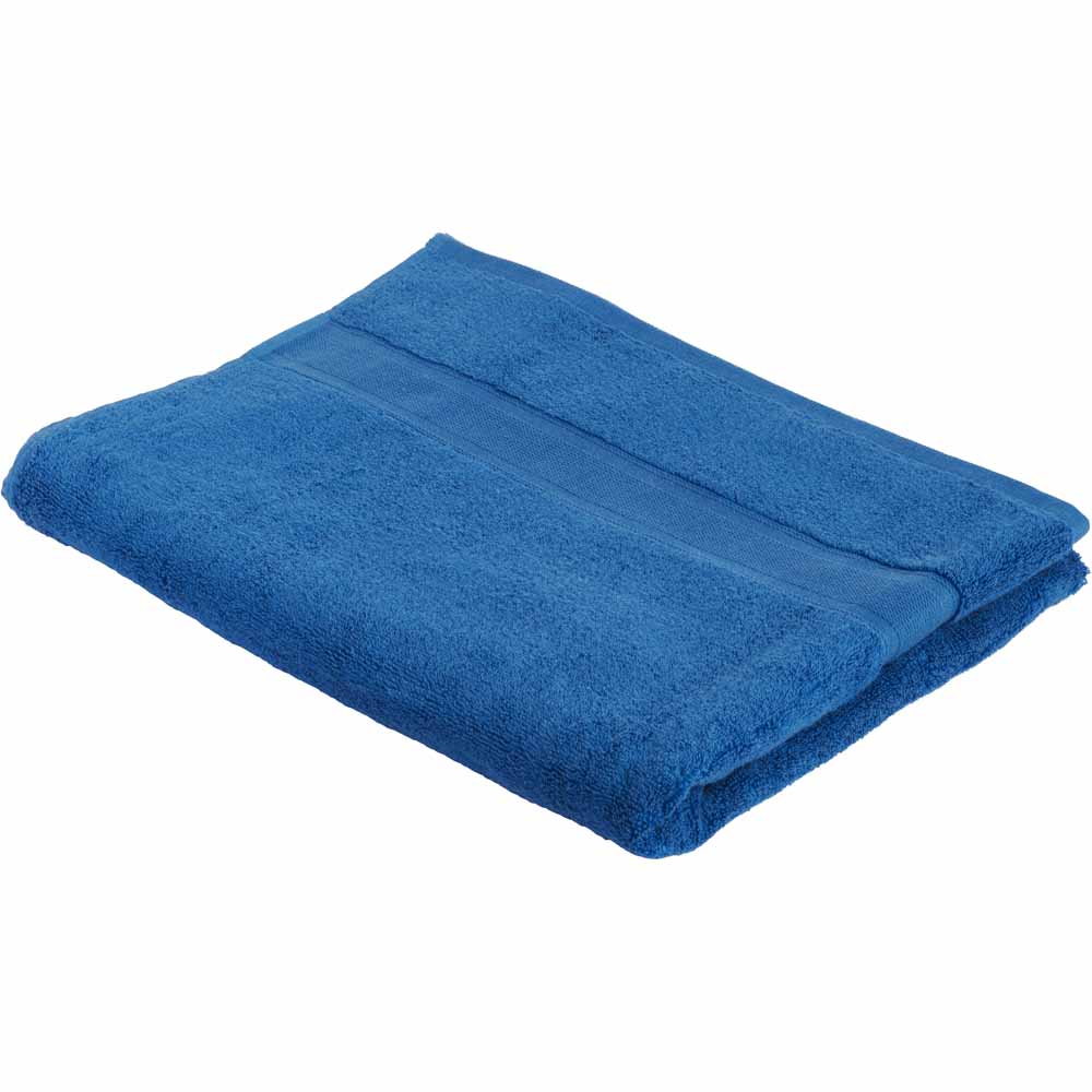 Wilko Supersoft Deep Blue Bath Sheet Wilko