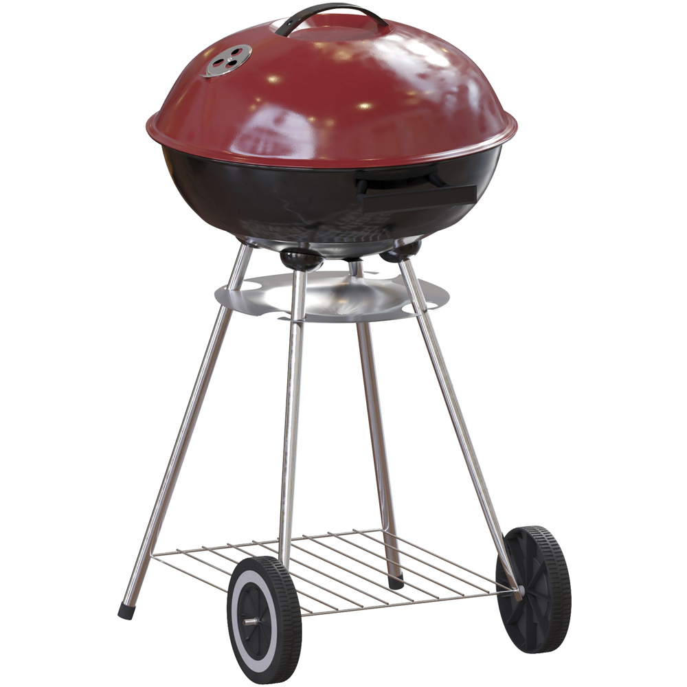 Garden Vida Memphis Red and Black Freestanding Kettle Grill BBQ Wilko