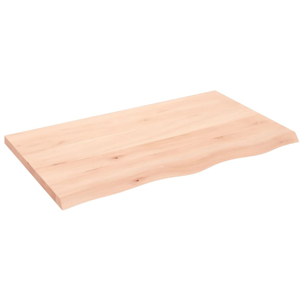 vidaXL 100cm Natural Untreated Solid Oak Wood Floating Wall Shelf | Wilko