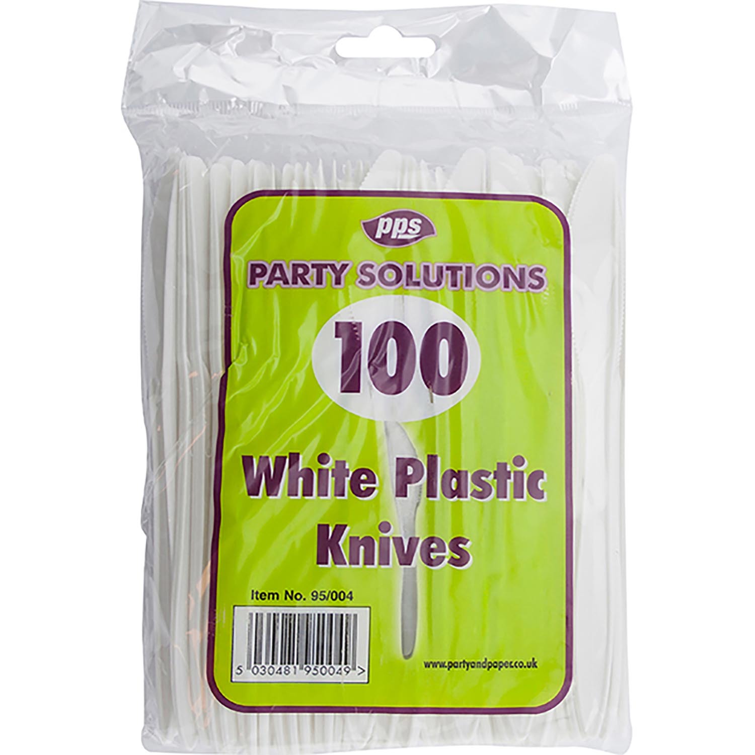 Pack of 100 Plastic Cutlery Knives Wilko
