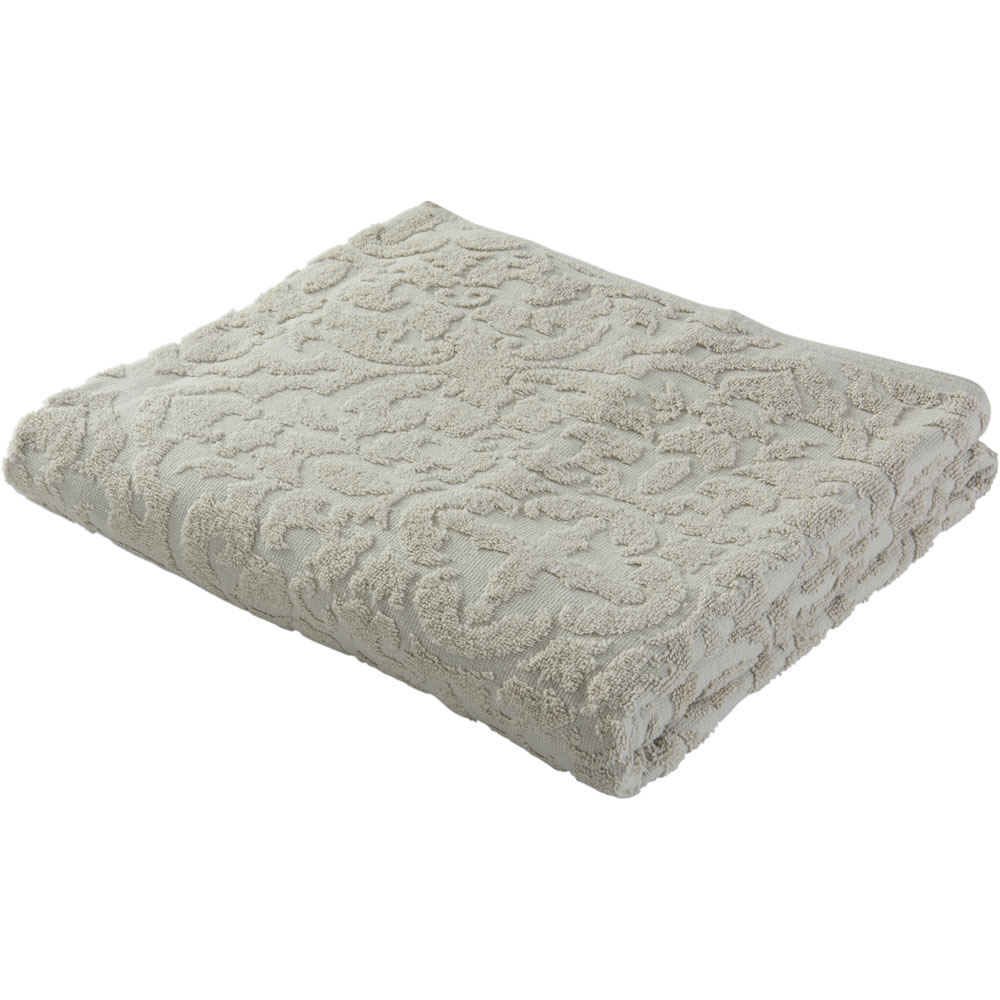 Wilko Jacquard Bath Sheet Grey Wilko