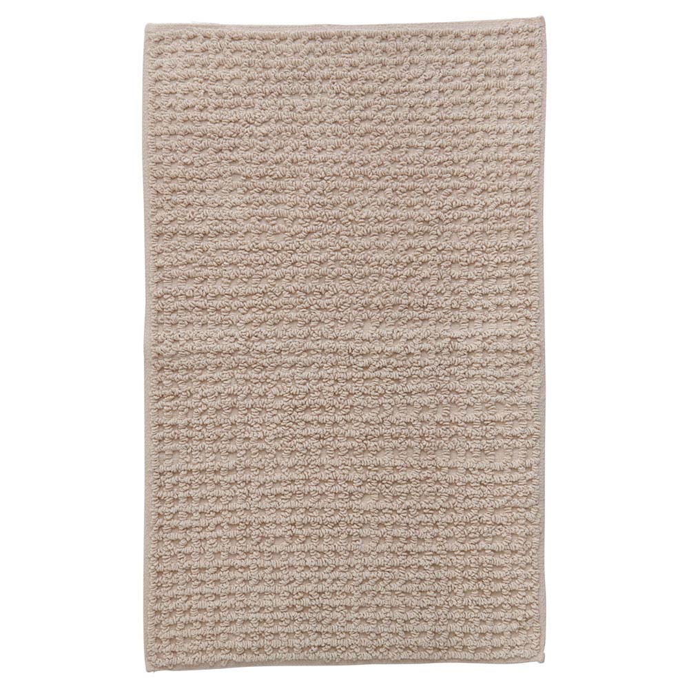 Wilko Waffle Textured Cotton Oatmeal Reversible Bath Mat Wilko