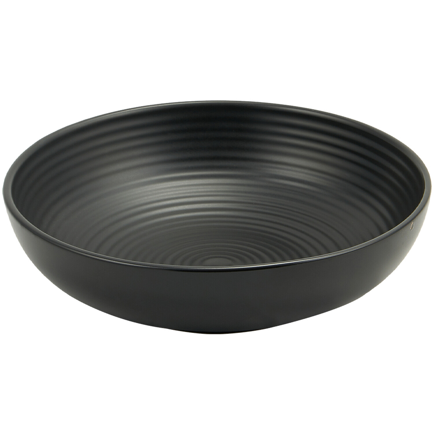 Nera Ribbed Serving Bowl Black / 24cm Wilko