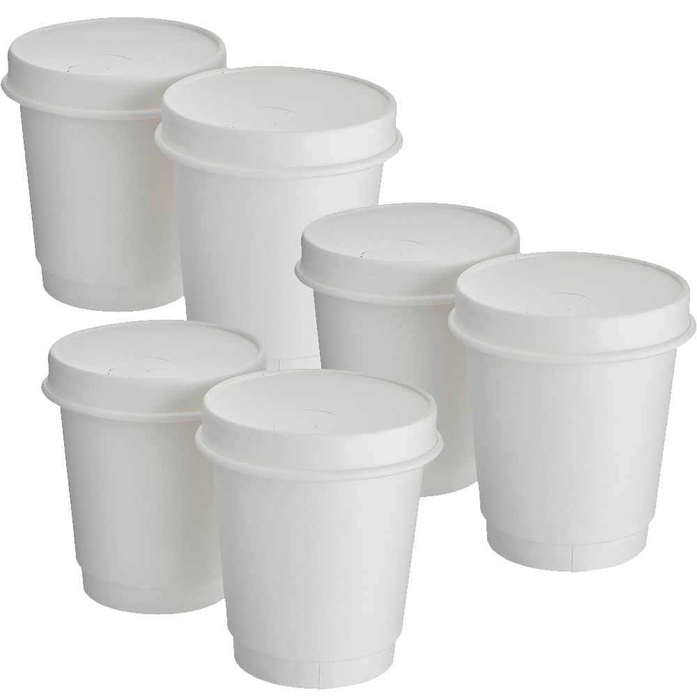 Wilko Coffee Cups and Lids 6 Pack Wilko