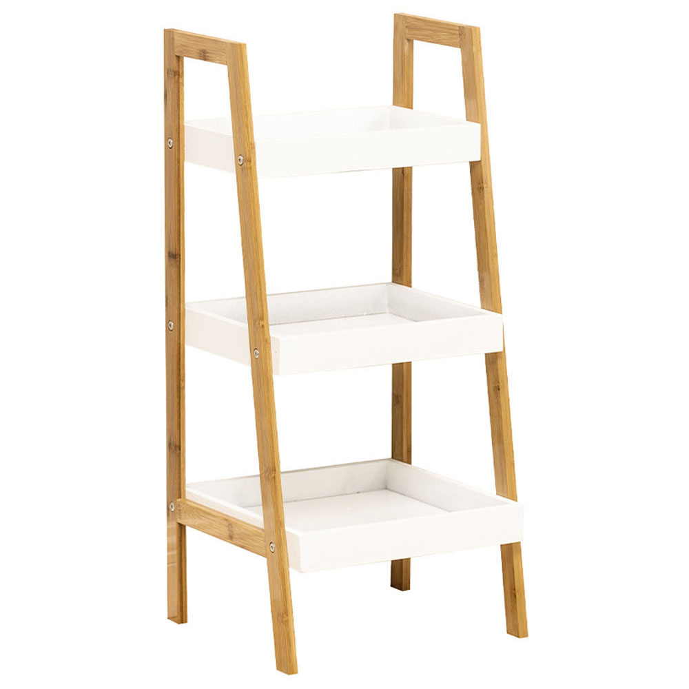 Living and Home Multi Tiered White Ladder Shelf Wilko