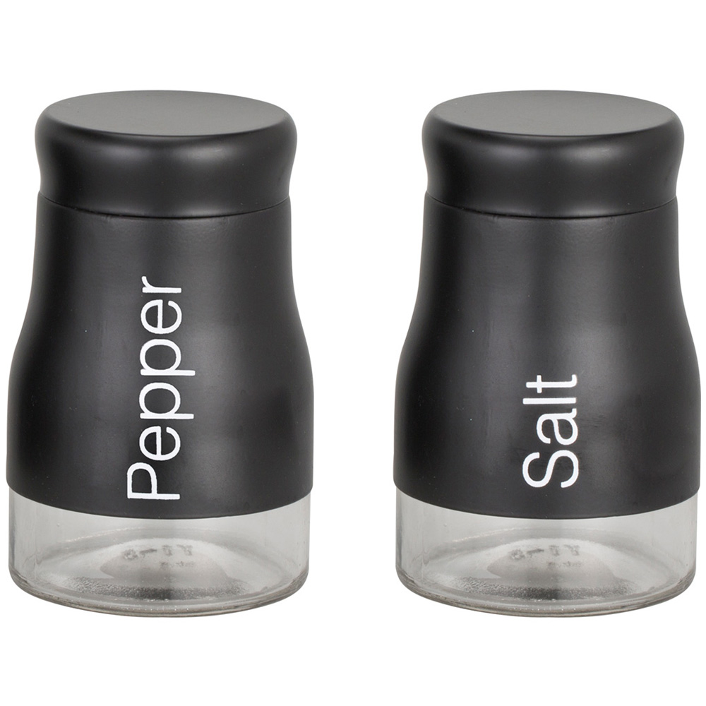 Black Stainless Steel and Glass Salt and Pepper Mill Set Wilko