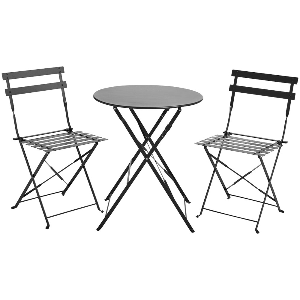 Wilko Metal Folding Bistro Set Black Wilko
