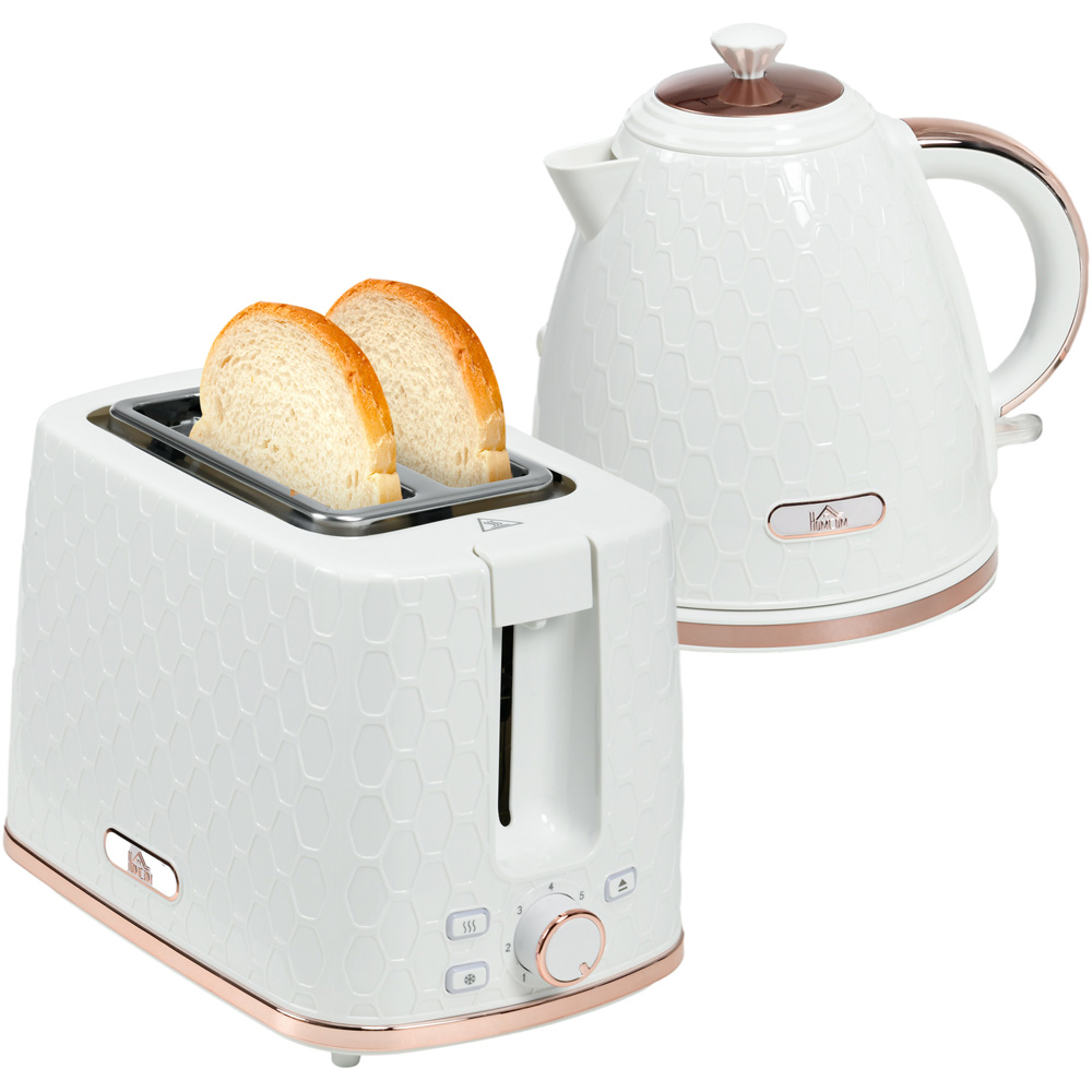 800181V70CW White 1.7L Kettle and 2 Slice Toaster Set Wilko
