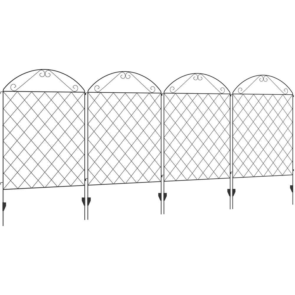 Outsunny Black Garden Picket Fencing Wilko