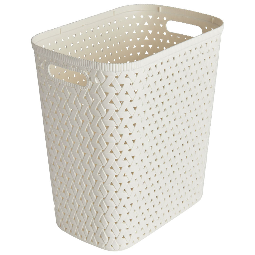 Wilko 14L White Tall Slim Decorative Storage Basket Wilko