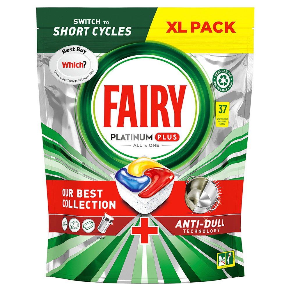 Fairy Platinum Plus Lemon Dishwasher Tablets 37ct Wilko
