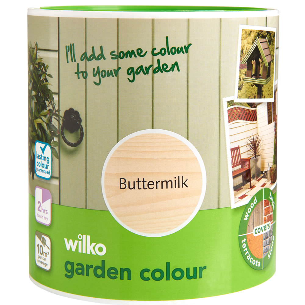 Wilko Garden Colour Buttermilk Exterior Paint 1L Wilko