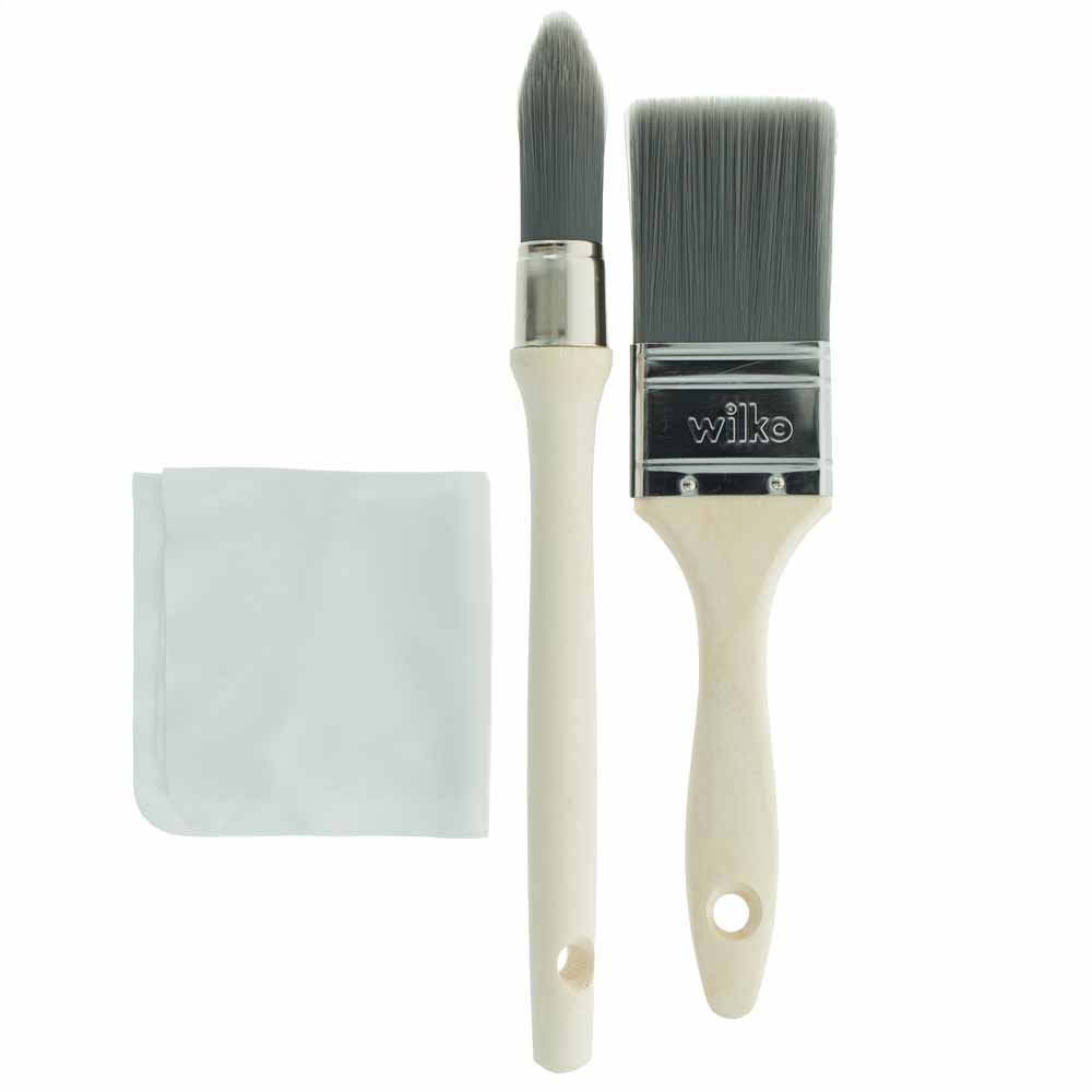 Wilko Furniture Paint Brush Kit with Cloth Wilko