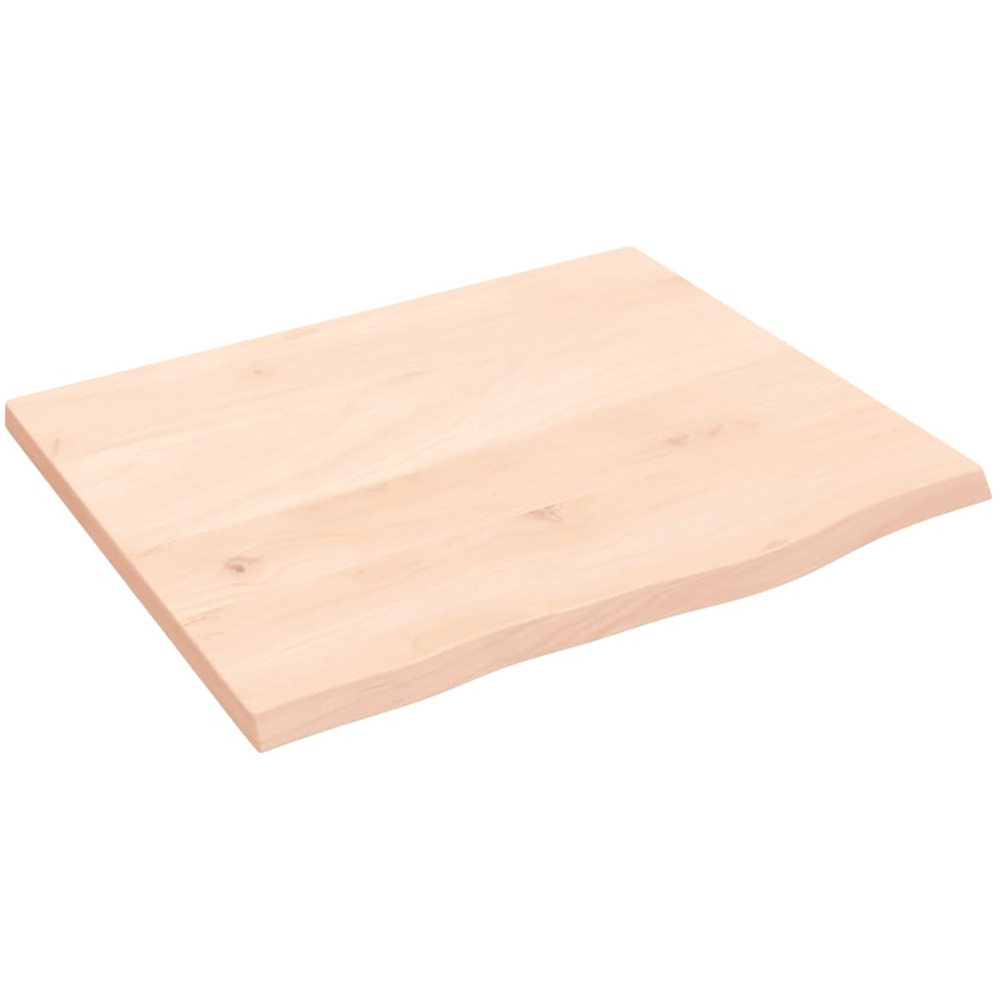 vidaXL 60cm Natural Untreated Solid Oak Wood Floating Wall Shelf | Wilko