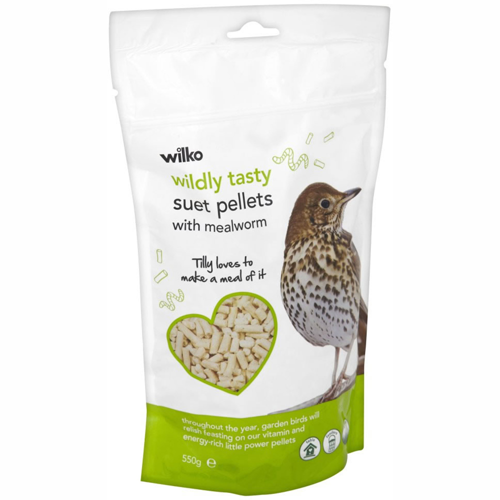 Wilko Wild Bird Suet Pellets with Mealworm 550g Wilko