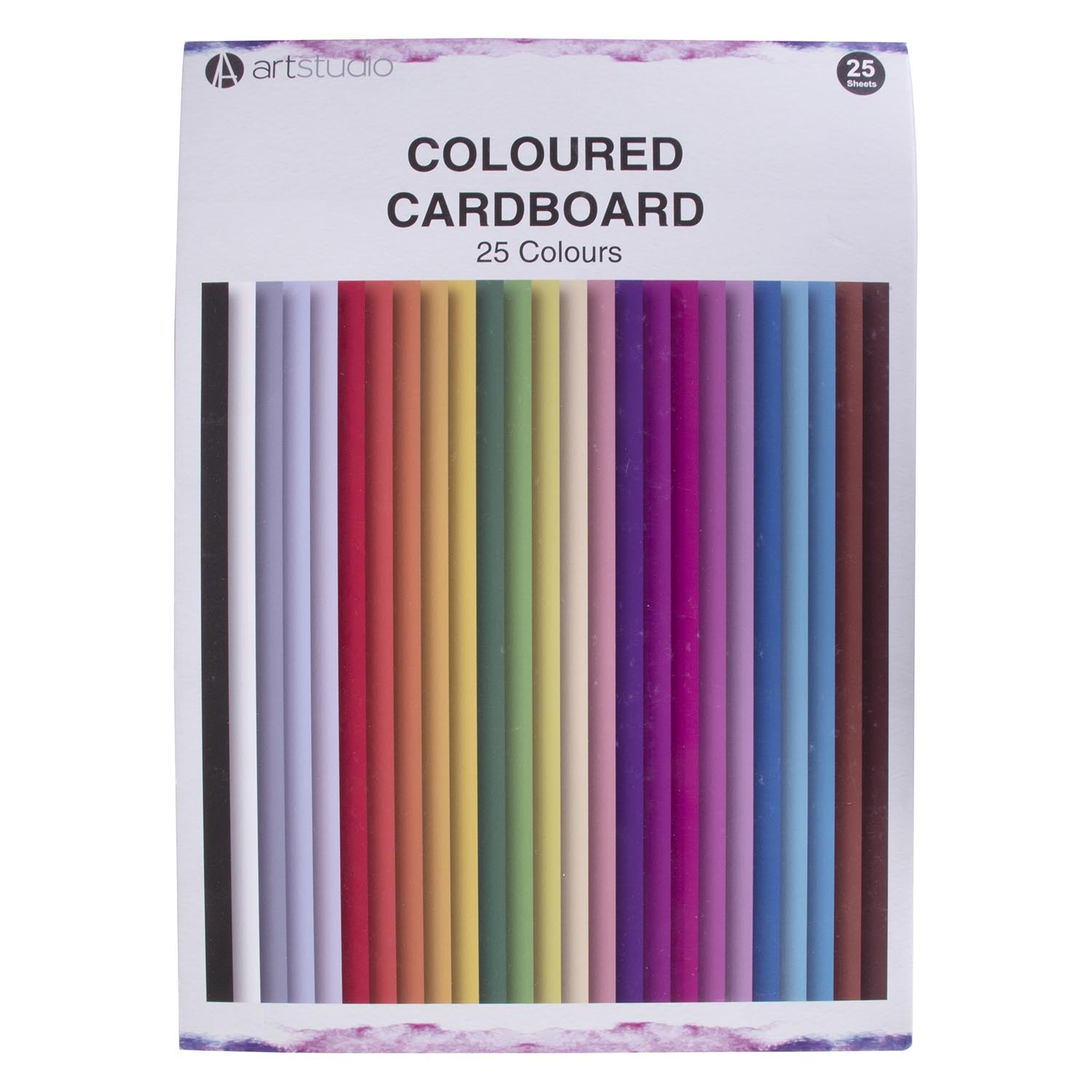 Art Studio Coloured Cardboard 25 Pack Wilko