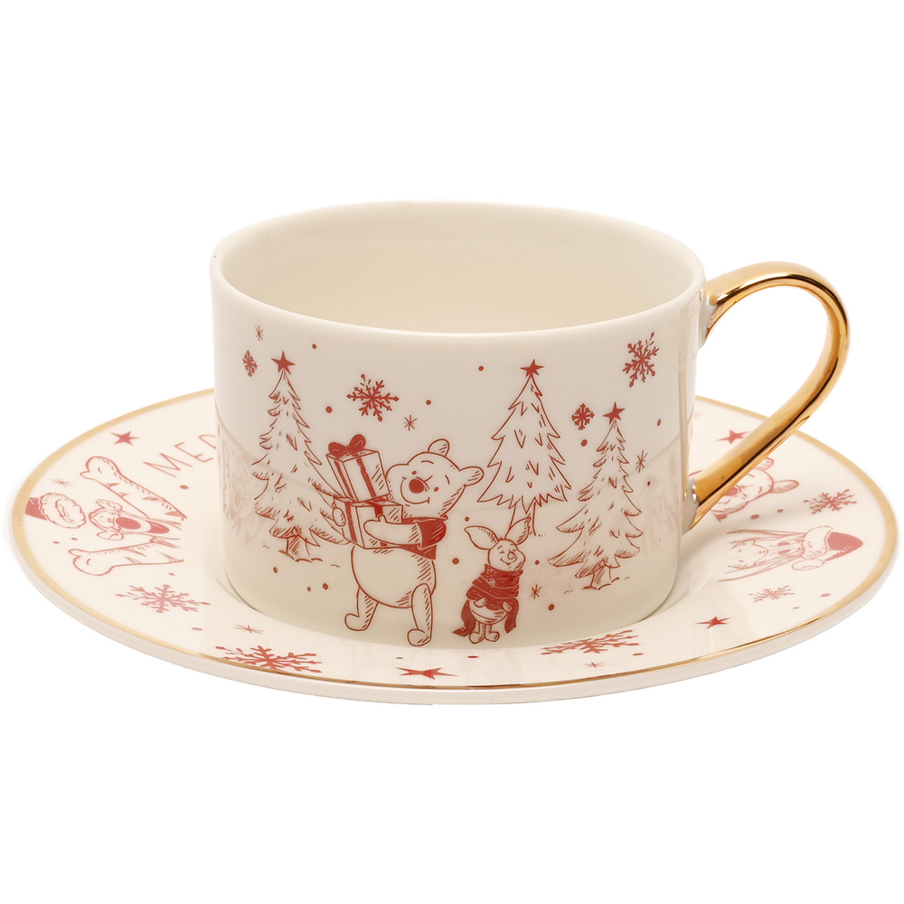 Disney Winnie the Pooh White Cup and Saucer Set Wilko