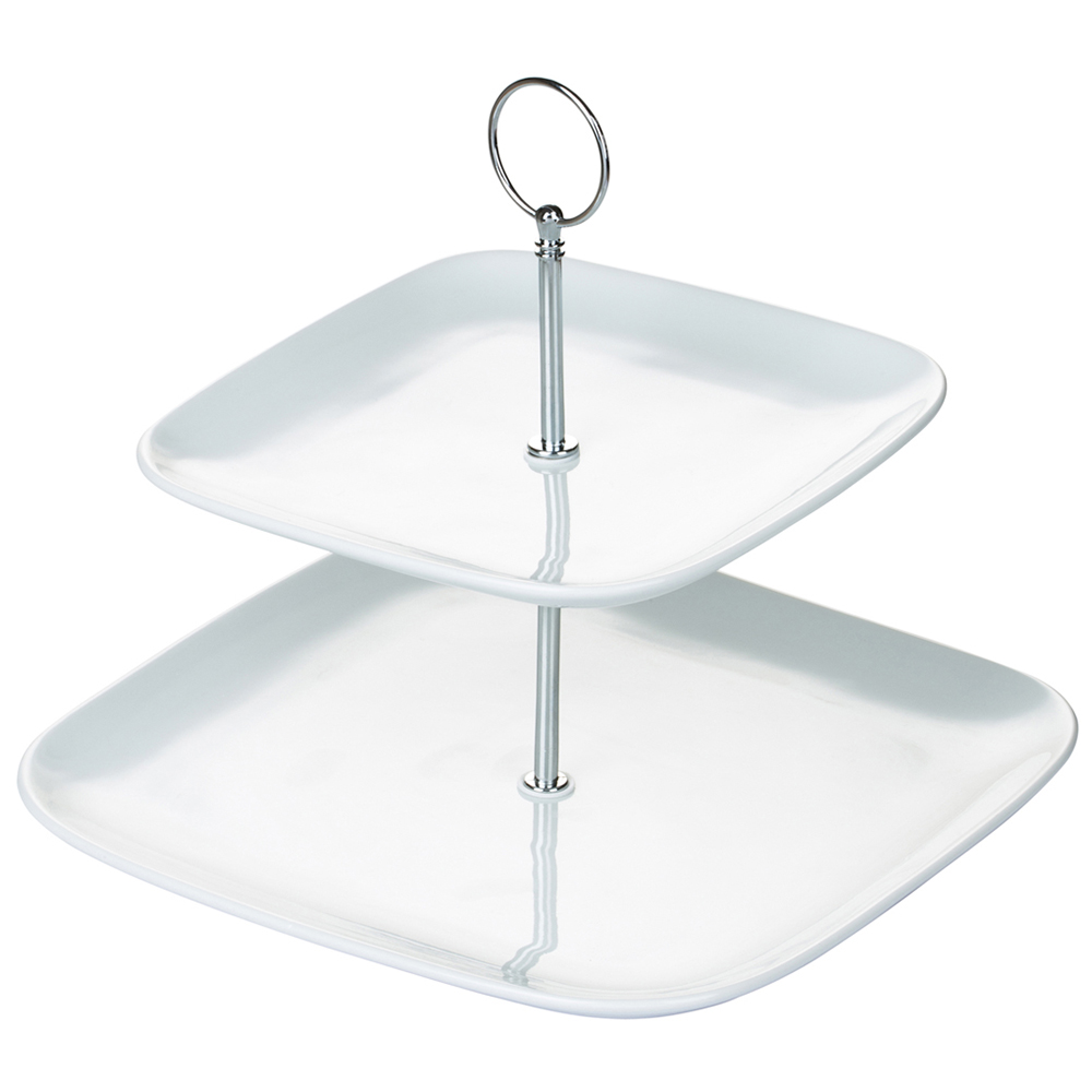 Waterside Two Tier Square Cake Stand Wilko