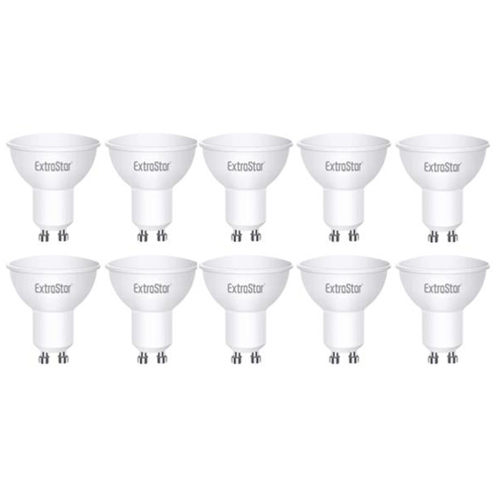 ExtraStar 10 Pack GU10 7W Warm White LED Light Bulb | Wilko